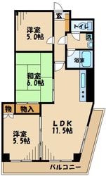 サザン稲城の物件間取画像